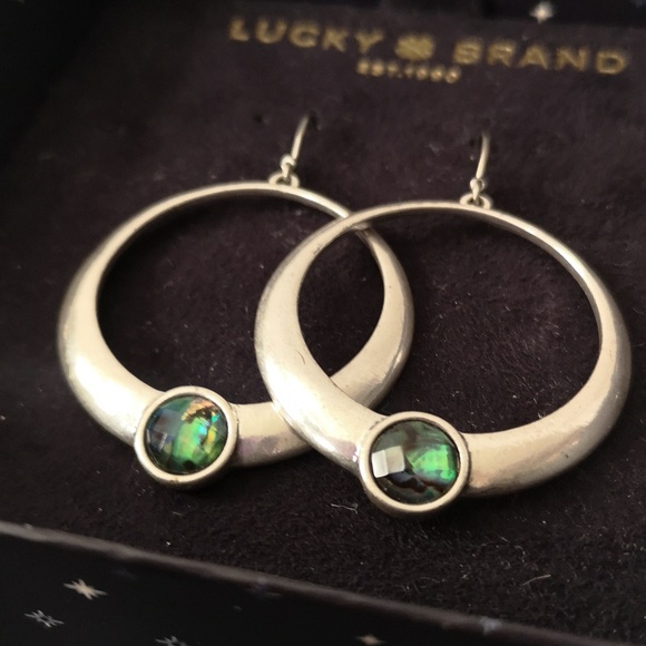 Lucky Brand Silver-toned with Multi-coloured "stone" Round Earrings in Box - Picture 2 of 7